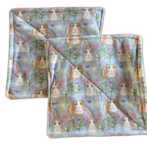 Guinea Pig P Piddle Pads 12" Fleece Reversible Washable Fairy Rainbow